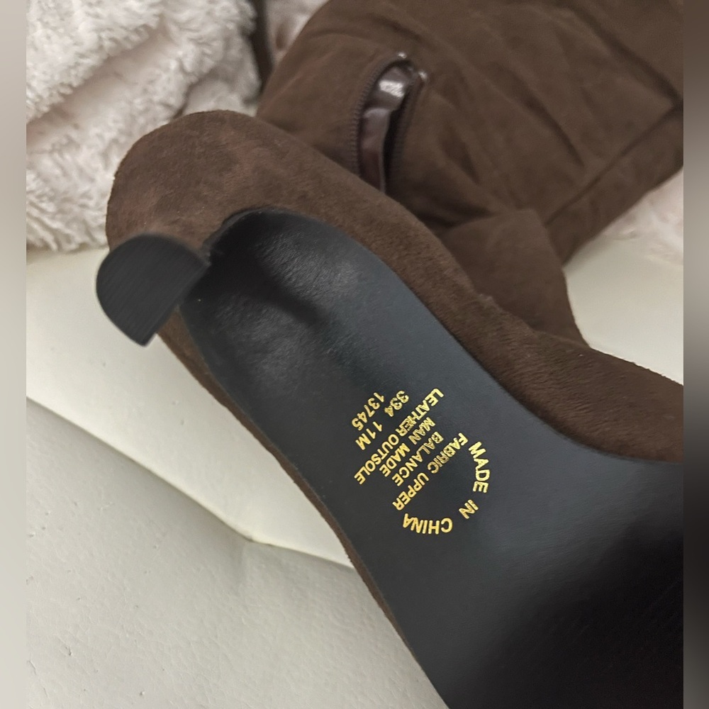 NEW Chadwick's of Boston Brown Faux Suede Scrunch Knee High Boots 11M - Picture 10 of 13